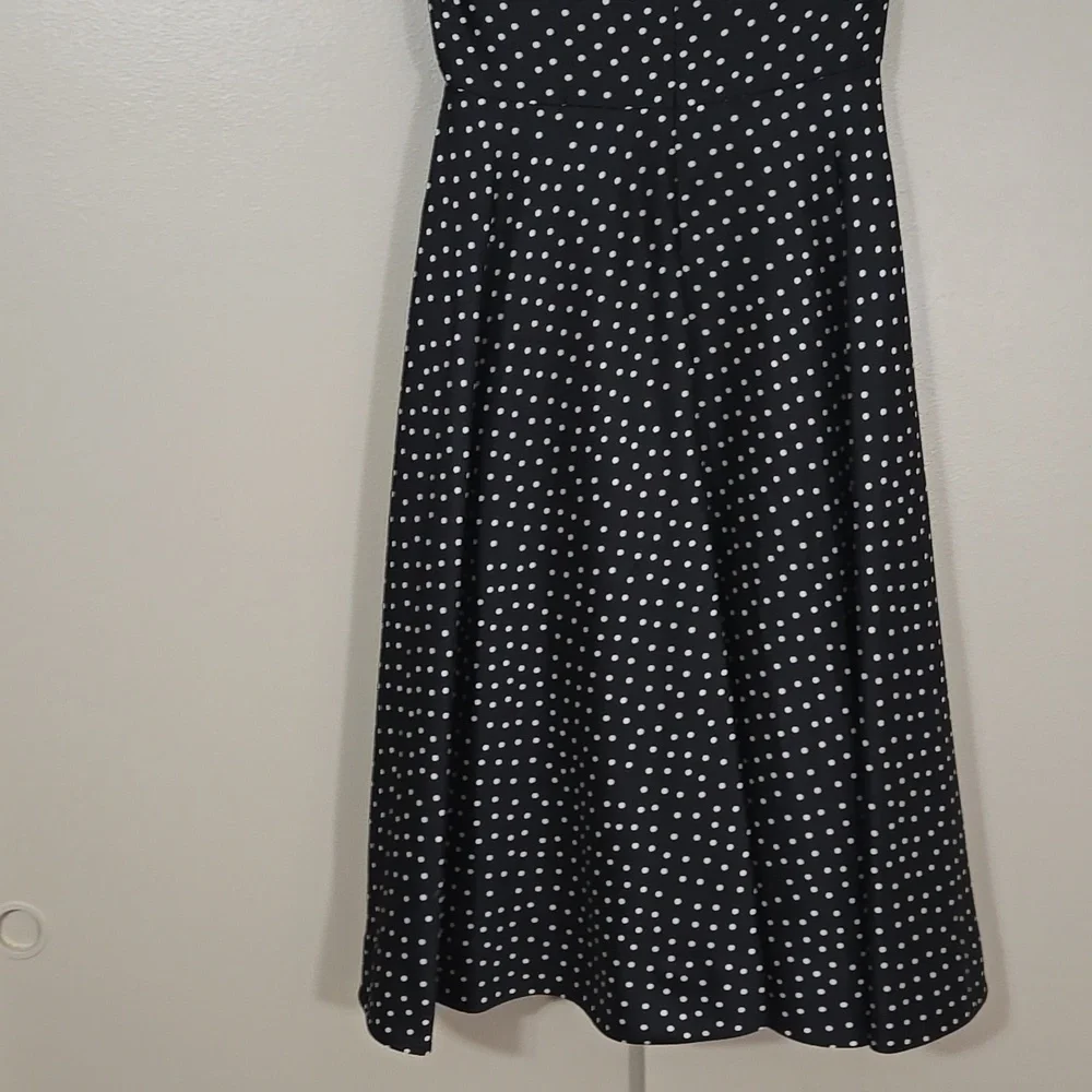 Kate Spade Black and White Polka Dot Midi Dress Size 0